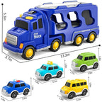 Toy Truck Set with Lights and Sounds | Interactive, Space-Saving Playset for Kids Aged 3+