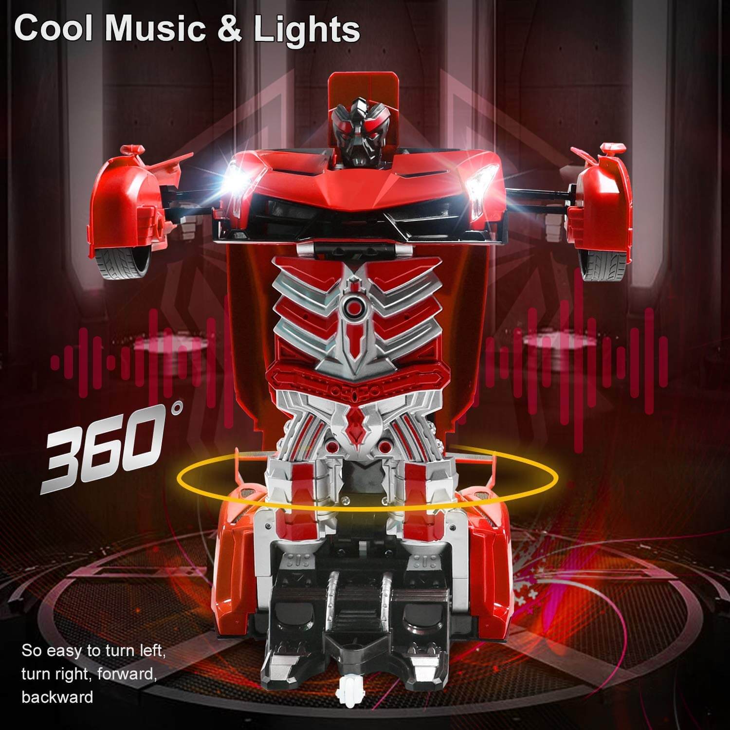 Transforming Remote Control Robot Car | Gesture Activated, LED Lights & Sound Effects for Kids' Interactive Play