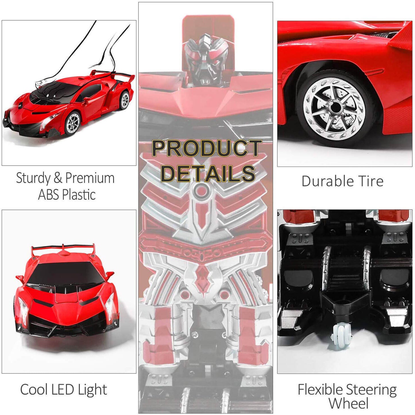 Transforming Remote Control Robot Car | Gesture Activated, LED Lights & Sound Effects for Kids' Interactive Play