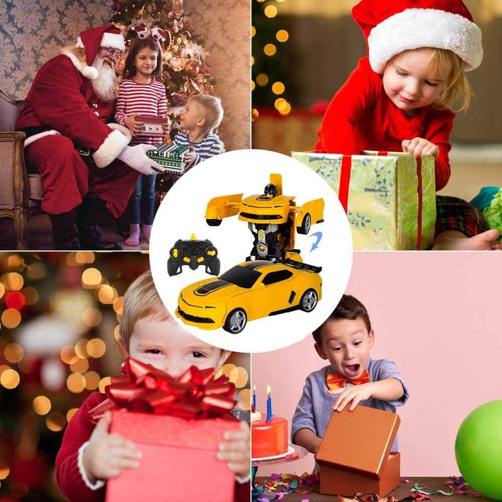Transforming Remote Control Robot Car | Gesture Activated, LED Lights & Sound Effects for Kids' Interactive Play