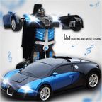 Transforming Remote Control Robot Car | Gesture Activated, LED Lights & Sound Effects for Kids' Interactive Play
