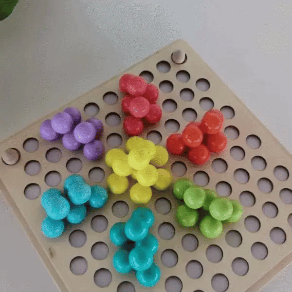 Montessori Wooden Ball Sorting Game | Color Recognition, Number Learning & Fine Motor Skills Development for Kids 3+