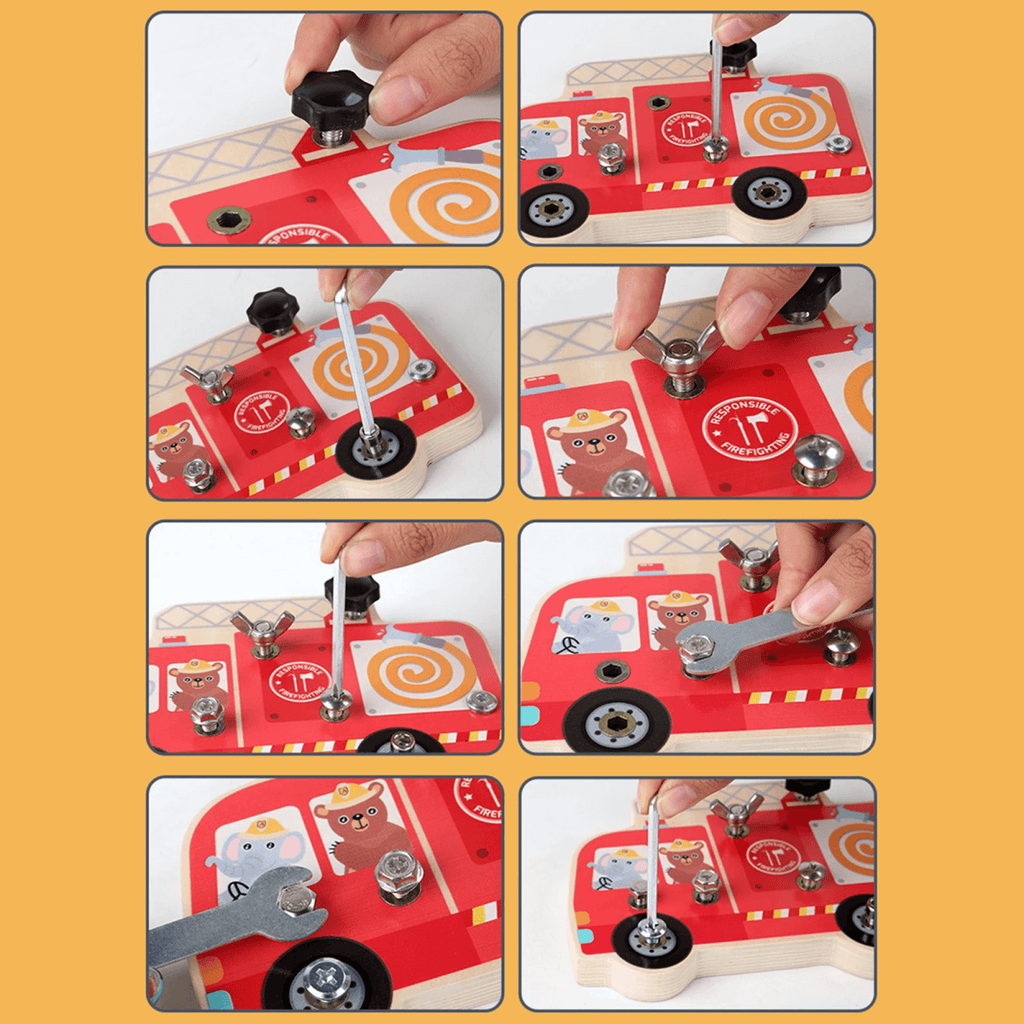 Montessori Screwdriver Wooden Board  Kids and Toddlers, Waldorf Sensory Bin Toys  Set for 3 4 5 Year Old