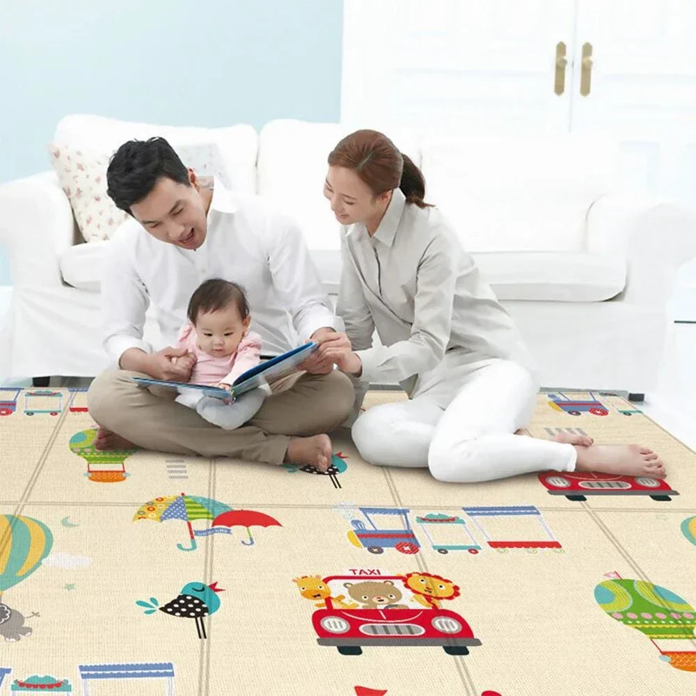 Foldable Play Space Mat | Non-Toxic, Educational Designs & Soft Surface for Safe Playtime and Learning