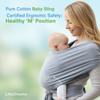Ultra-Soft Cotton Newborn Baby Sling | 100% Breathable Cotton Ergonomic Carrier with Hands-Free Support and Certified Safety Standards