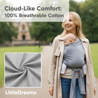 Ultra-Soft Cotton Newborn Baby Sling | 100% Breathable Cotton Ergonomic Carrier with Hands-Free Support and Certified Safety Standards