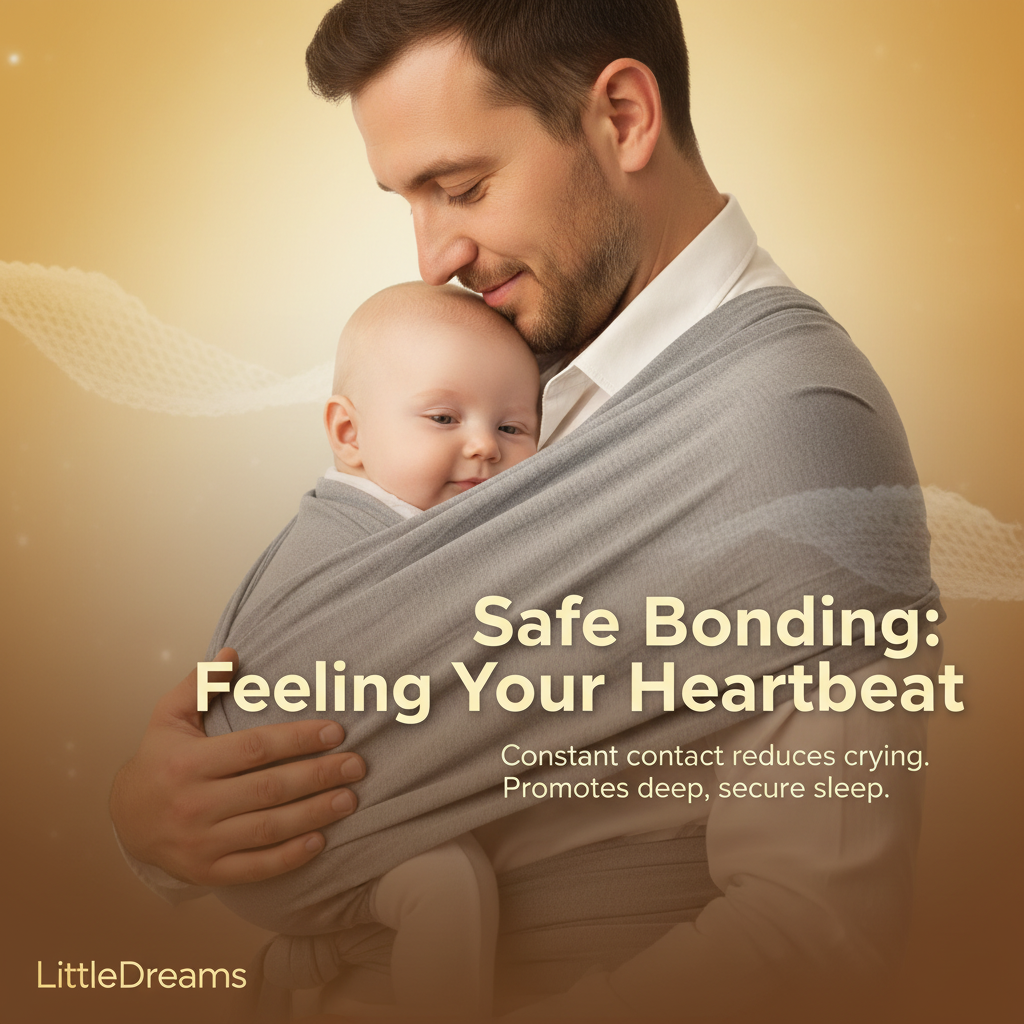 Ultra-Soft Cotton Newborn Baby Sling | 100% Breathable Cotton Ergonomic Carrier with Hands-Free Support and Certified Safety Standards