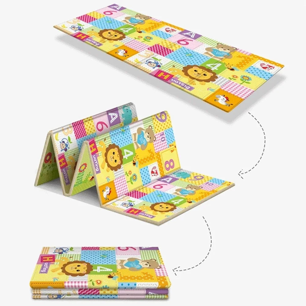 Foldable Play Space Mat | Non-Toxic, Educational Designs & Soft Surface for Safe Playtime and Learning