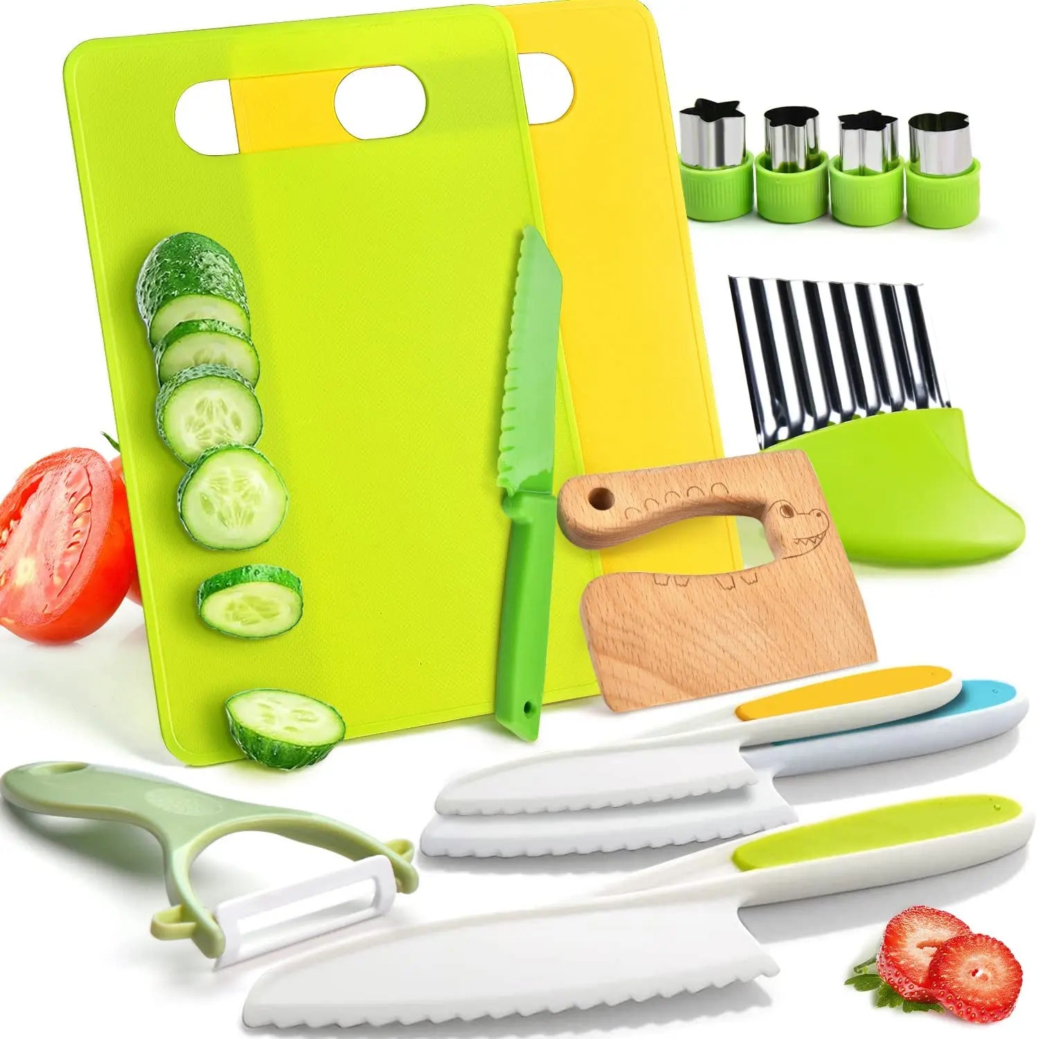 Children's Cooking Set with Toddler Knives - Safe Cutting Set for Mini Chefs
