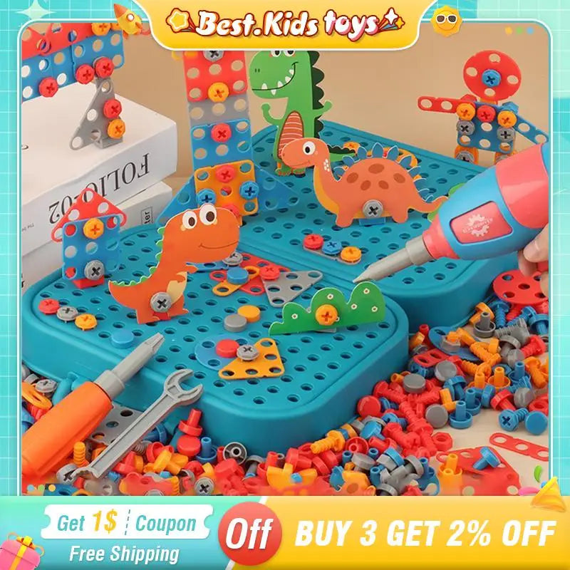 Screw Set™ for Kids | Interactive Building Toy with Electric Drill & Creative Animal Designs for Imaginative Play
