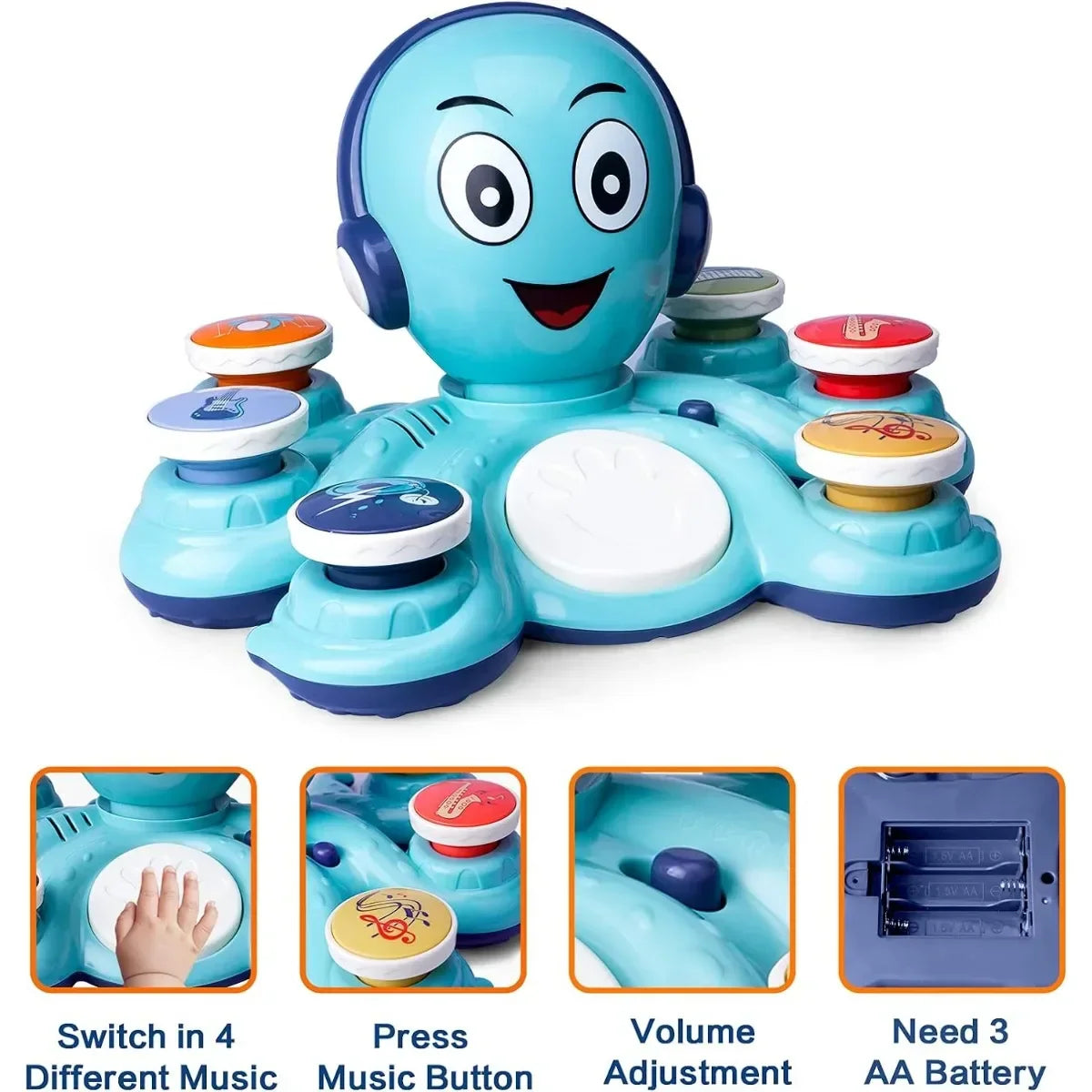 Musical Octopus Toy | Interactive, Educational & Stimulating for Toddlers and Preschoolers