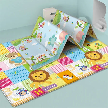 Foldable Play Space Mat | Non-Toxic, Educational Designs & Soft Surface for Safe Playtime and Learning
