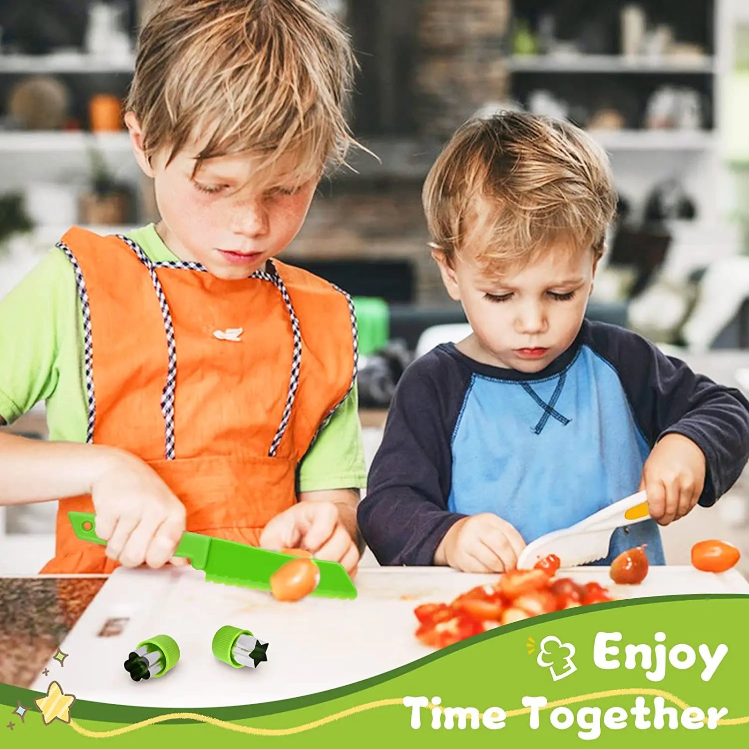 Children's Cooking Set with Toddler Knives - Safe Cutting Set for Mini Chefs