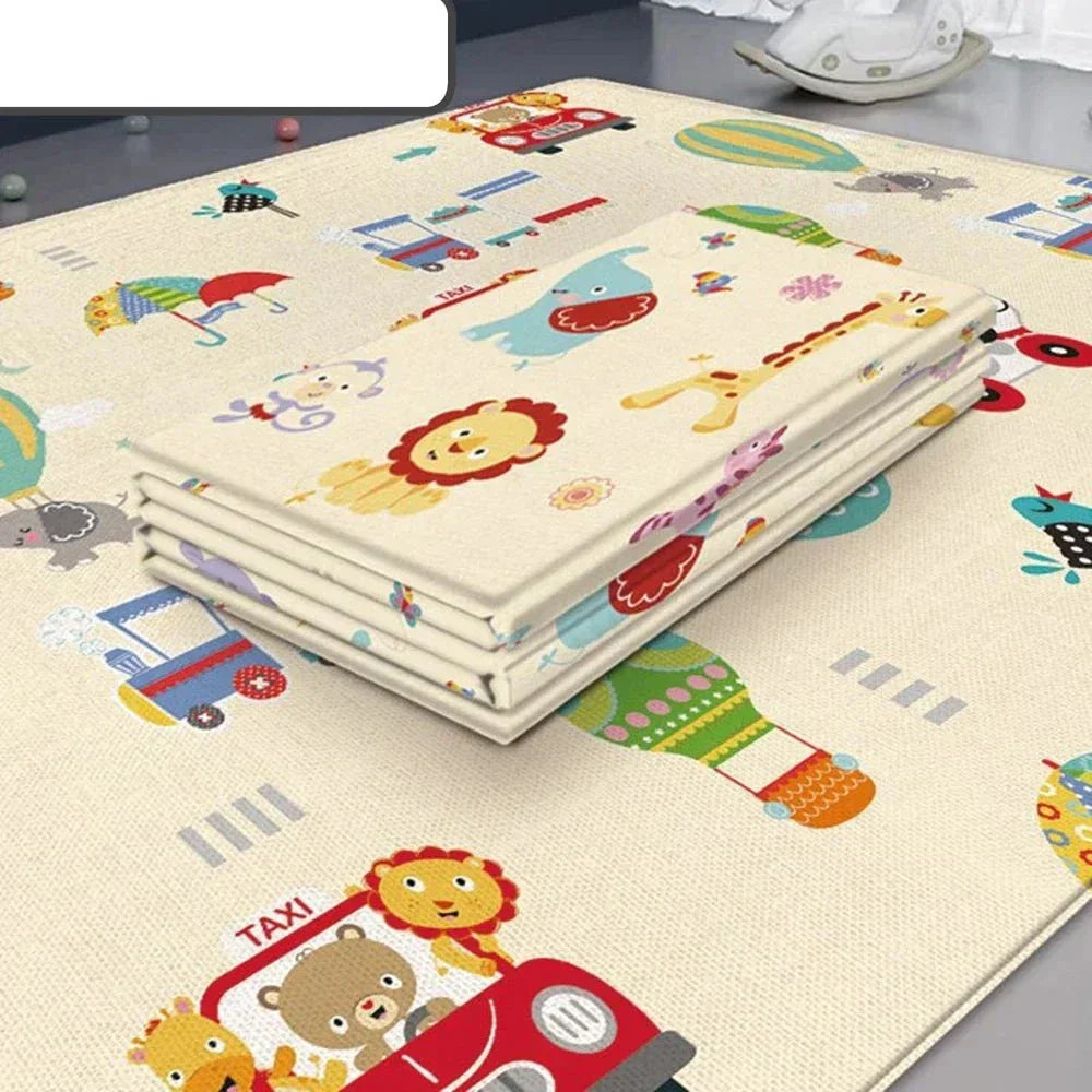 Foldable Play Space Mat | Non-Toxic, Educational Designs & Soft Surface for Safe Playtime and Learning