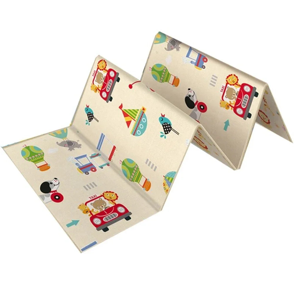 Foldable Play Space Mat | Non-Toxic, Educational Designs & Soft Surface for Safe Playtime and Learning