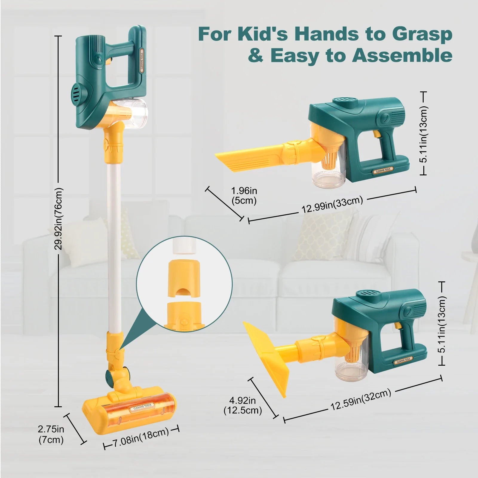 Mini Vacuum Cleaner Toy | Realistic Suction, Compact & Safe for Kids' Playtime Cleaning Fun