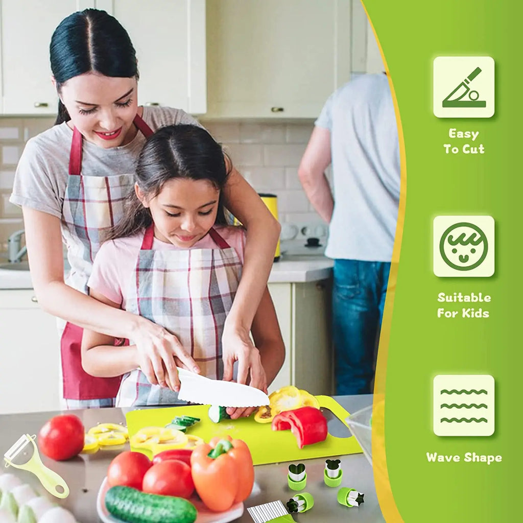 Children's Cooking Set with Toddler Knives - Safe Cutting Set for Mini Chefs