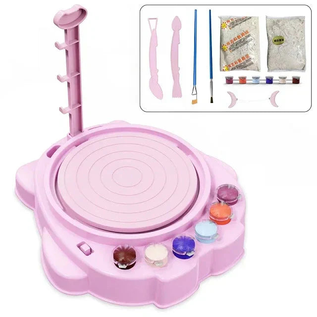 Mini Pottery Studio for Kids | Electric Pottery Wheel Craft Kit – Ideal Gift for 6–10 Year Old Girls & Boys