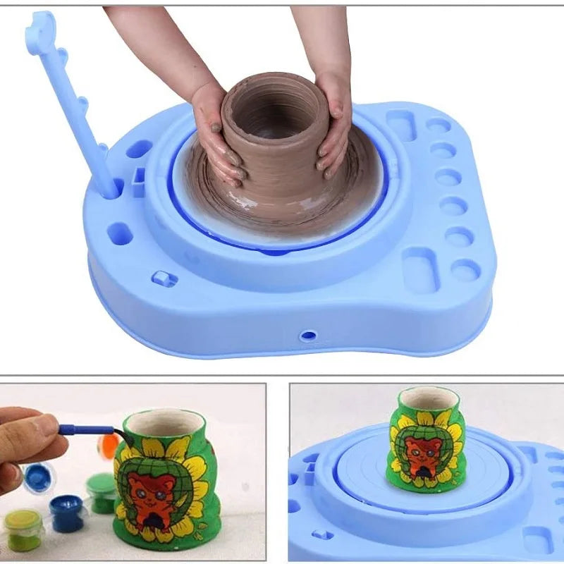 Mini Pottery Studio for Kids | Electric Pottery Wheel Craft Kit – Ideal Gift for 6–10 Year Old Girls & Boys