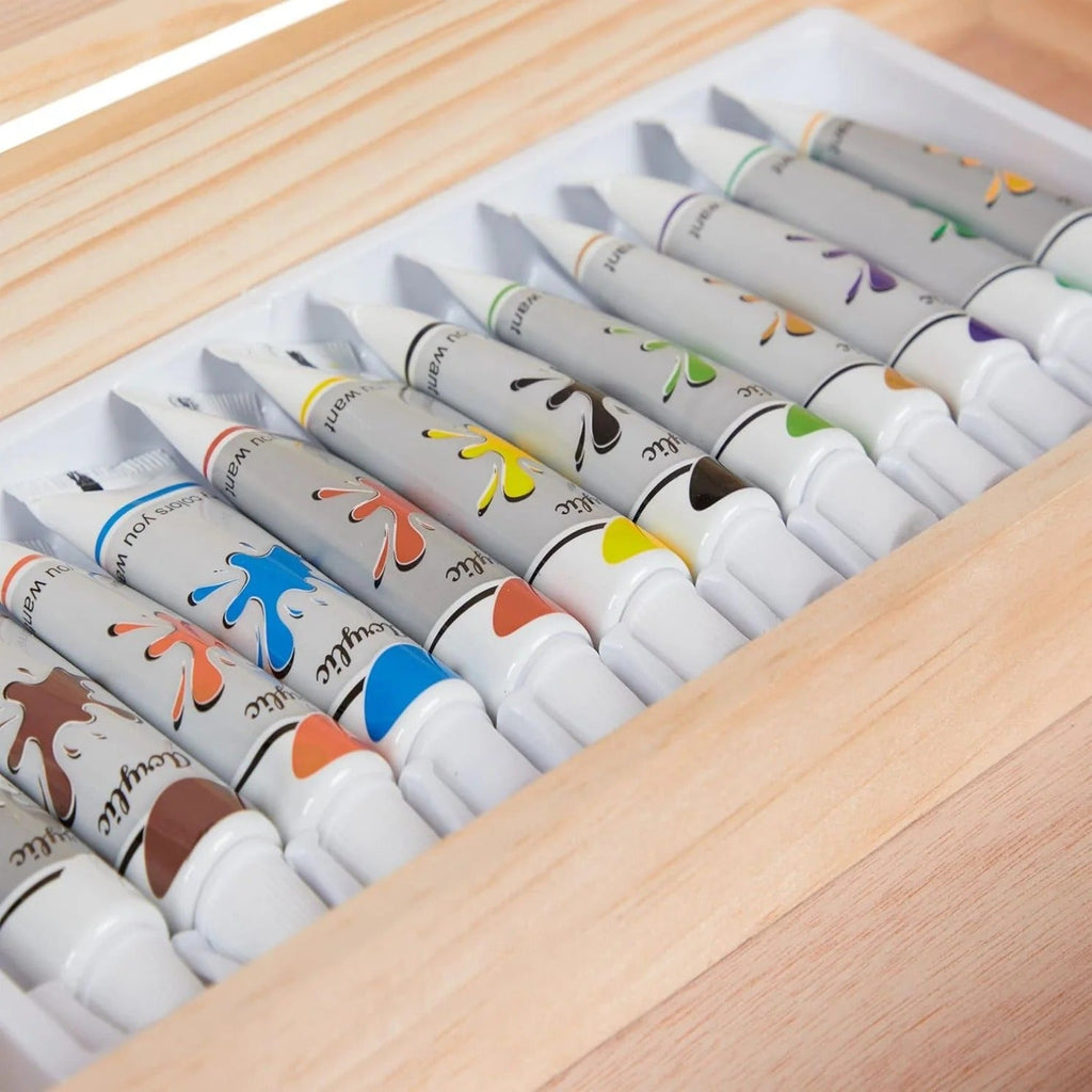 Creative Pocket Watercolour Set | Ultra-Compact with 12 Colours & Water Tank Brush for On-the-Go Painting