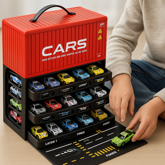 Racing Car Play Set | 48 Durable Cars for Creative Races and Educational Play for Children 3+