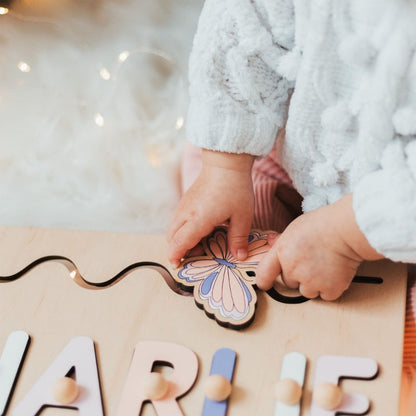MysticWood™ | Personalised Wooden Name Puzzle for Kids | Customizable Educational Toy for Learning & Play
