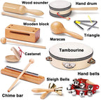 Montessori Wooden Music Instruments Set | Non-Toxic, Safe & Fun for Kids Aged 3+ to Boost Rhythm and Creativity