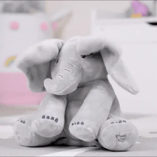 Robotic Peek a Boo Elephant Plush Toy | Interactive, Soft & Ideal for Babies and Toddlers