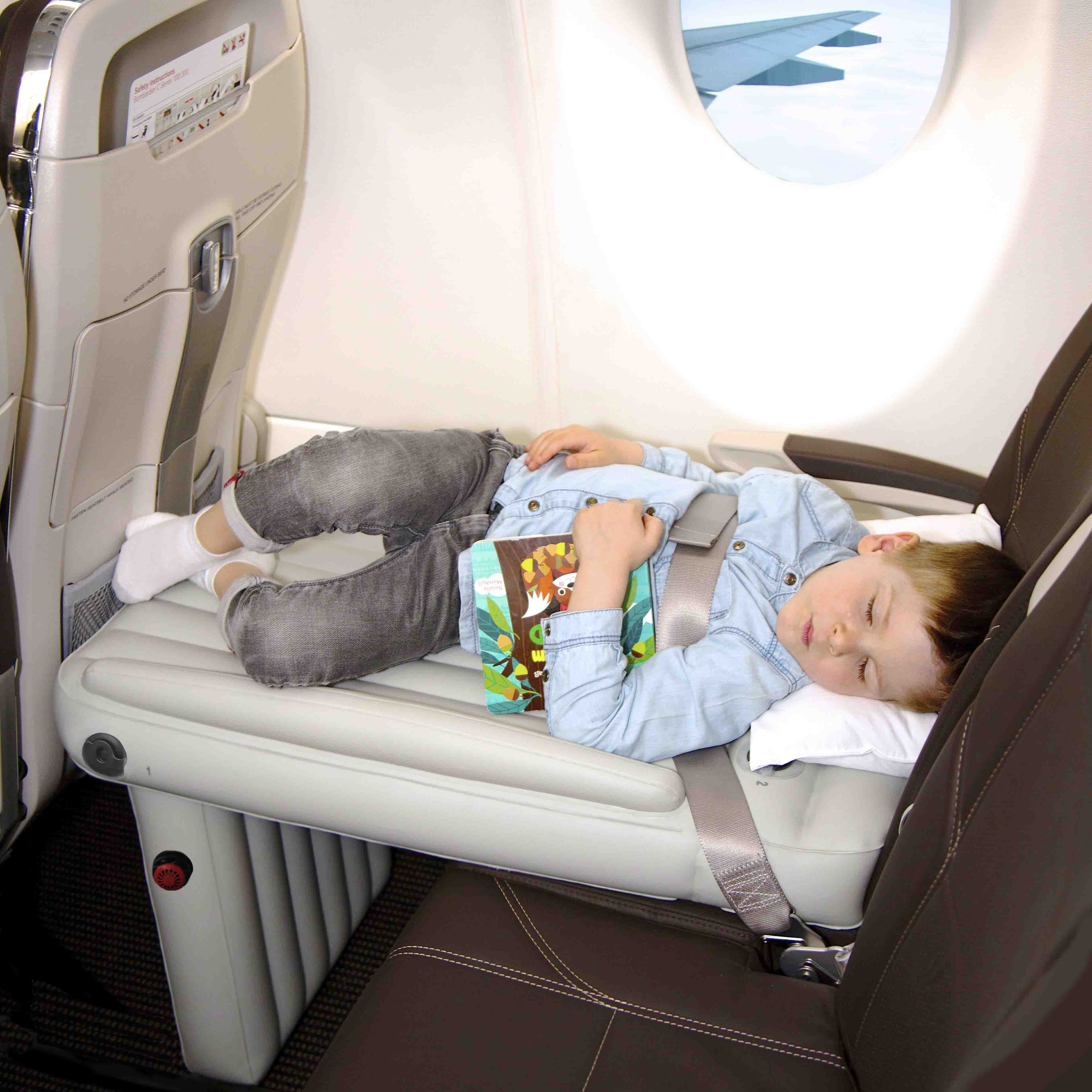 Blow Up Plane Bed Kids Air Mattress | Lightweight, Quick-Inflating & Ideal for Travel on Airplanes and Cars