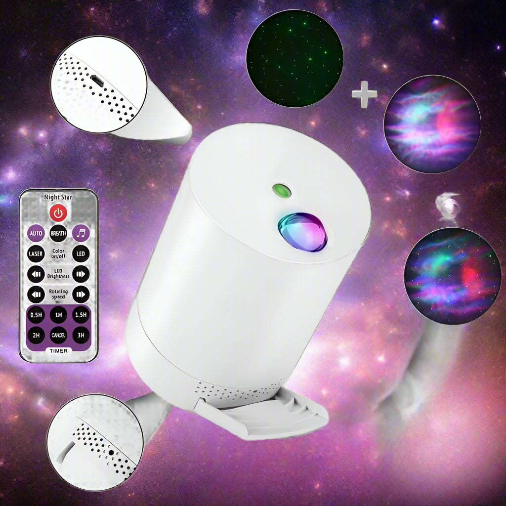 Galaxy Starlight Projector with LED Night Light and Sound Machine for Kids' Bedroom & Home Theater