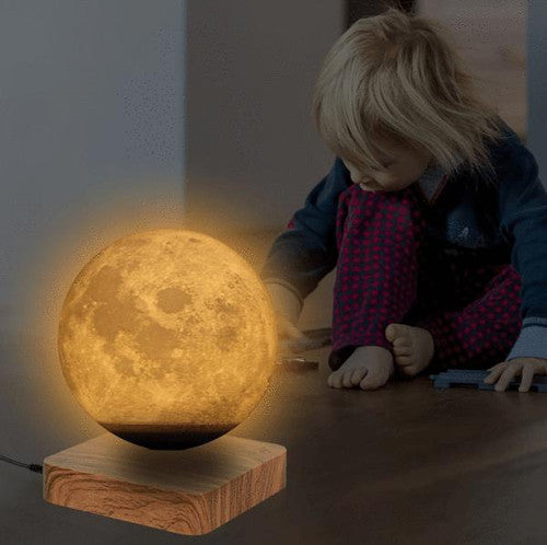 Magnetic Levitating Moon Lamp - 3D Printed Floating Night Light for Home Decor & Kids' Room