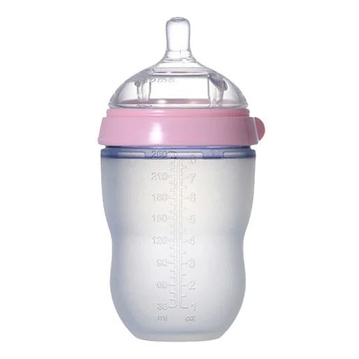 Silicone Baby Bottles – Mimics Breastfeeding for Happy Feeding