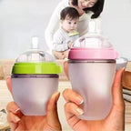 Silicone Baby Bottles – Mimics Breastfeeding for Happy Feeding