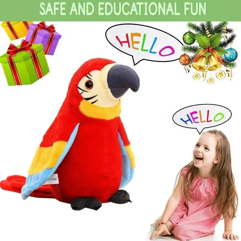 Talking and Music Playing Parrot Kids Toy | Educational, Stress-Relief Plush Companion for Learning and Relaxation