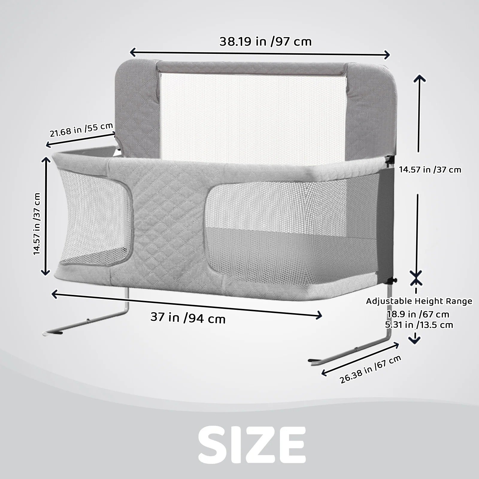 Baby Liftable Protective Side Bed | 3 in 1 Design, Portable Bed Rail for Safe Sleep at Home & Travel