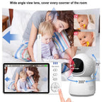 Smart Baby Monitor Camera Two Way Talk – 360° HD Cam with Motion Sensor Ideal for Newborns & Pets