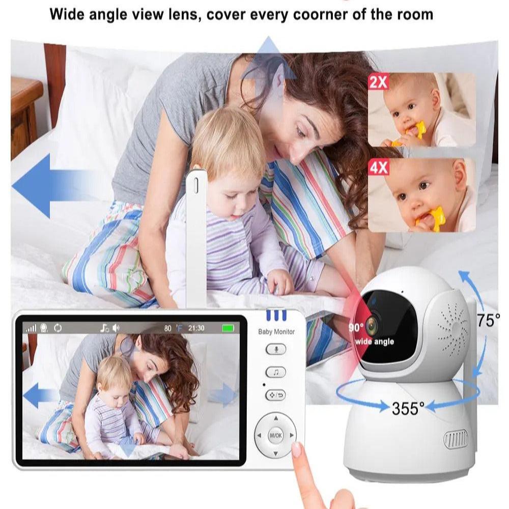 Smart Baby Monitor Camera Two Way Talk – 360° HD Cam with Motion Sensor Ideal for Newborns & Pets
