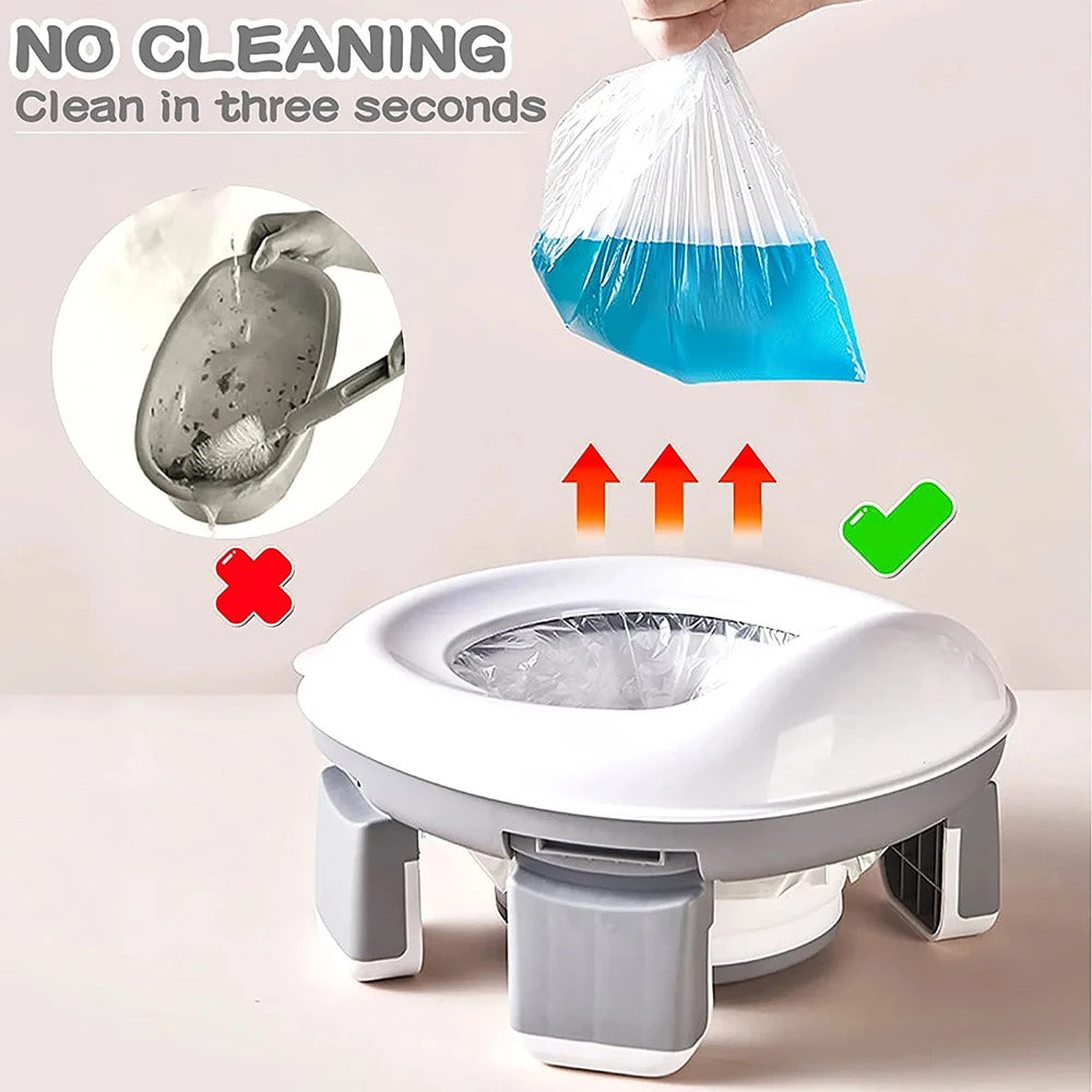 2-in-1 Portable Potty Trainer | Flexible, Super-Absorbent Liners & Ideal for Travel and Home Use for Children