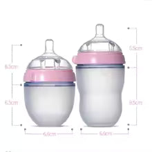 Silicone Baby Bottles – Mimics Breastfeeding for Happy Feeding