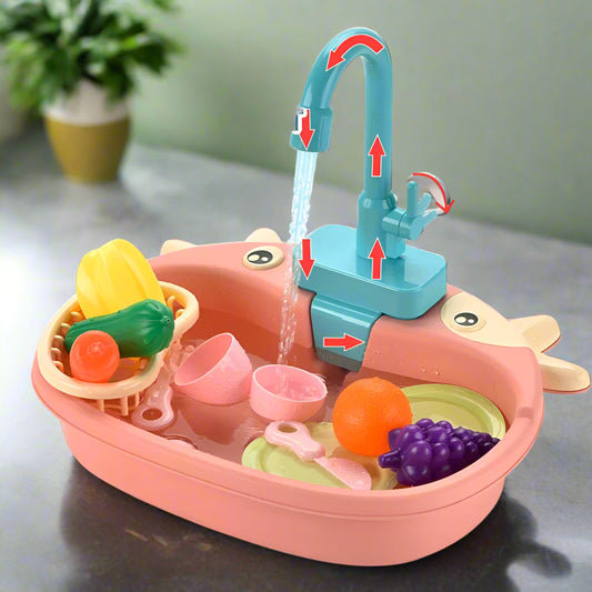Children's Indoor/Outdoor Standing Sink | Fully Functional Tap, 16 Accessories & Removable Legs for Endless Water Play