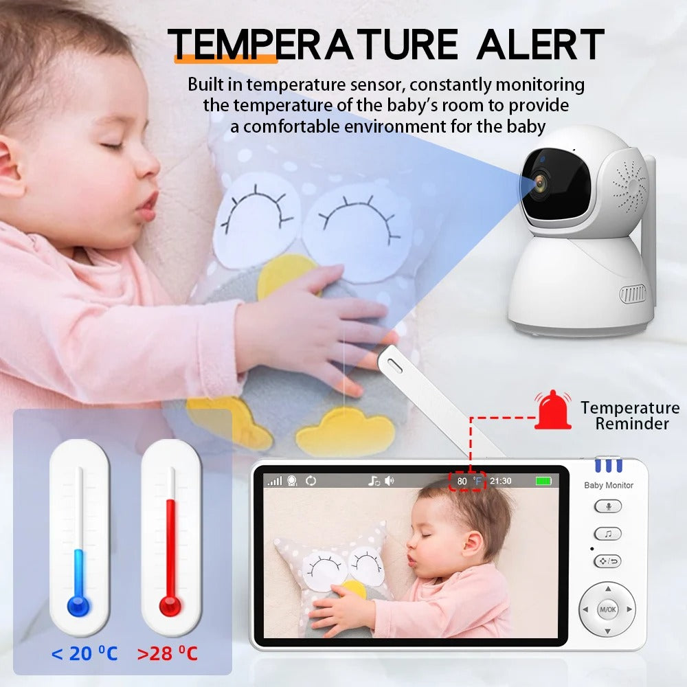 Smart Baby Monitor Camera Two Way Talk – 360° HD Cam with Motion Sensor Ideal for Newborns & Pets