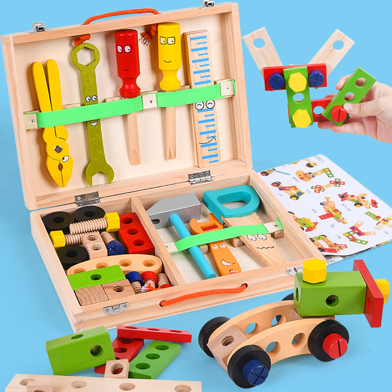 Montessori Wooden Toolbox for Kids | 35 Durable, Eco-Friendly Tools for Hands-On Learning and Creative Play