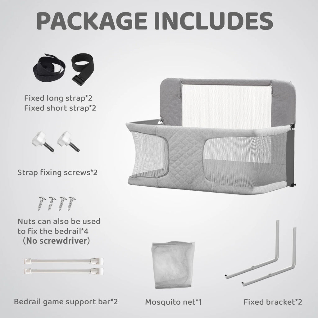 Baby Liftable Protective Side Bed | 3 in 1 Design, Portable Bed Rail for Safe Sleep at Home & Travel