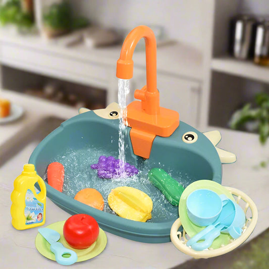 Children's Indoor/Outdoor Standing Sink | Fully Functional Tap, 16 Accessories & Removable Legs for Endless Water Play