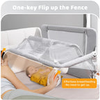 Baby Liftable Protective Side Bed | 3 in 1 Design, Portable Bed Rail for Safe Sleep at Home & Travel