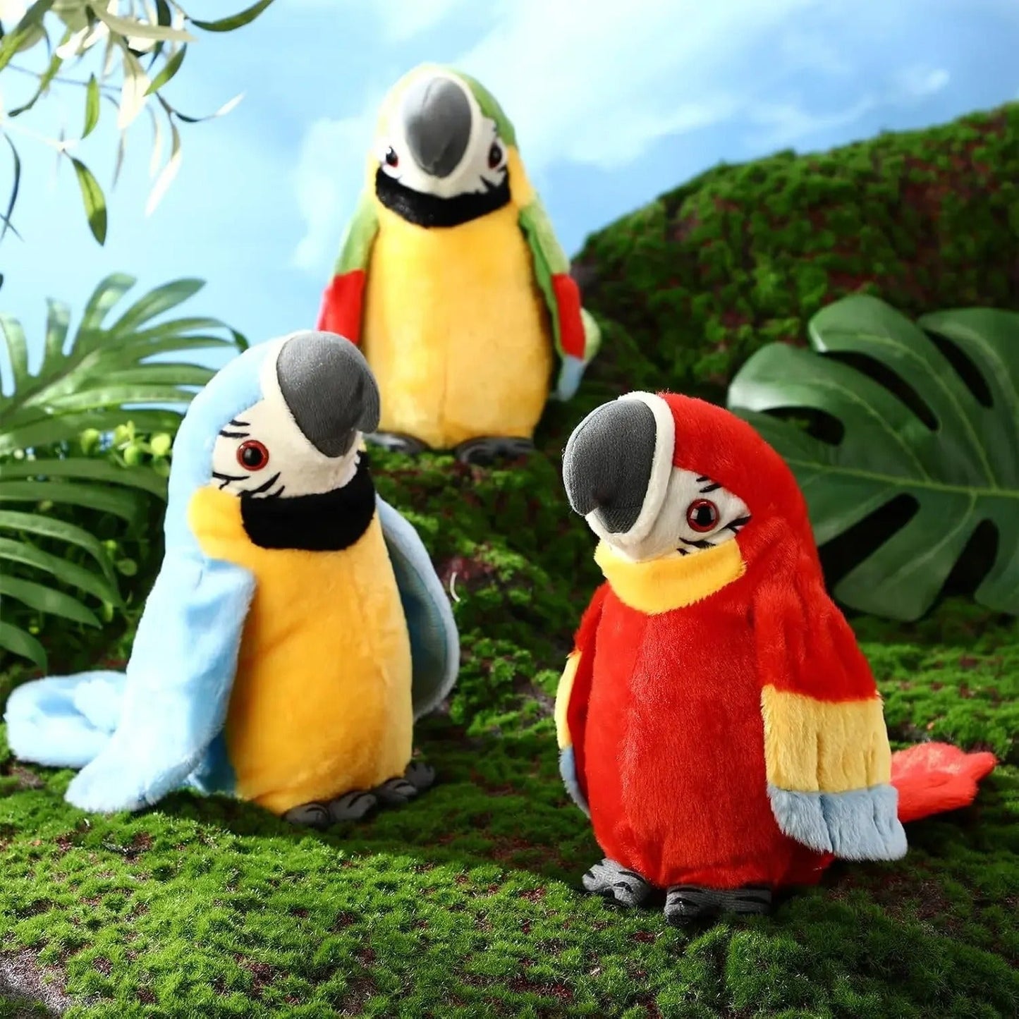 Talking and Music Playing Parrot Kids Toy | Educational, Stress-Relief Plush Companion for Learning and Relaxation