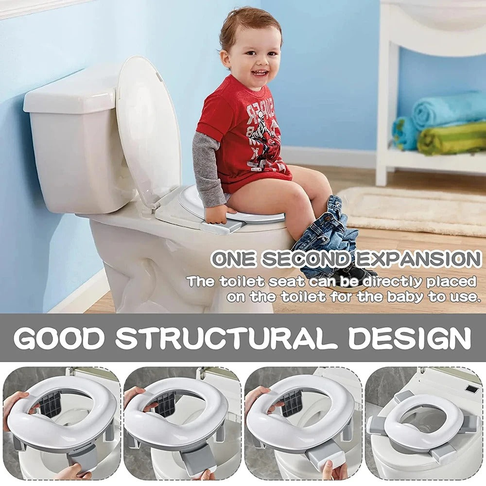 2-in-1 Portable Potty Trainer | Flexible, Super-Absorbent Liners & Ideal for Travel and Home Use for Children