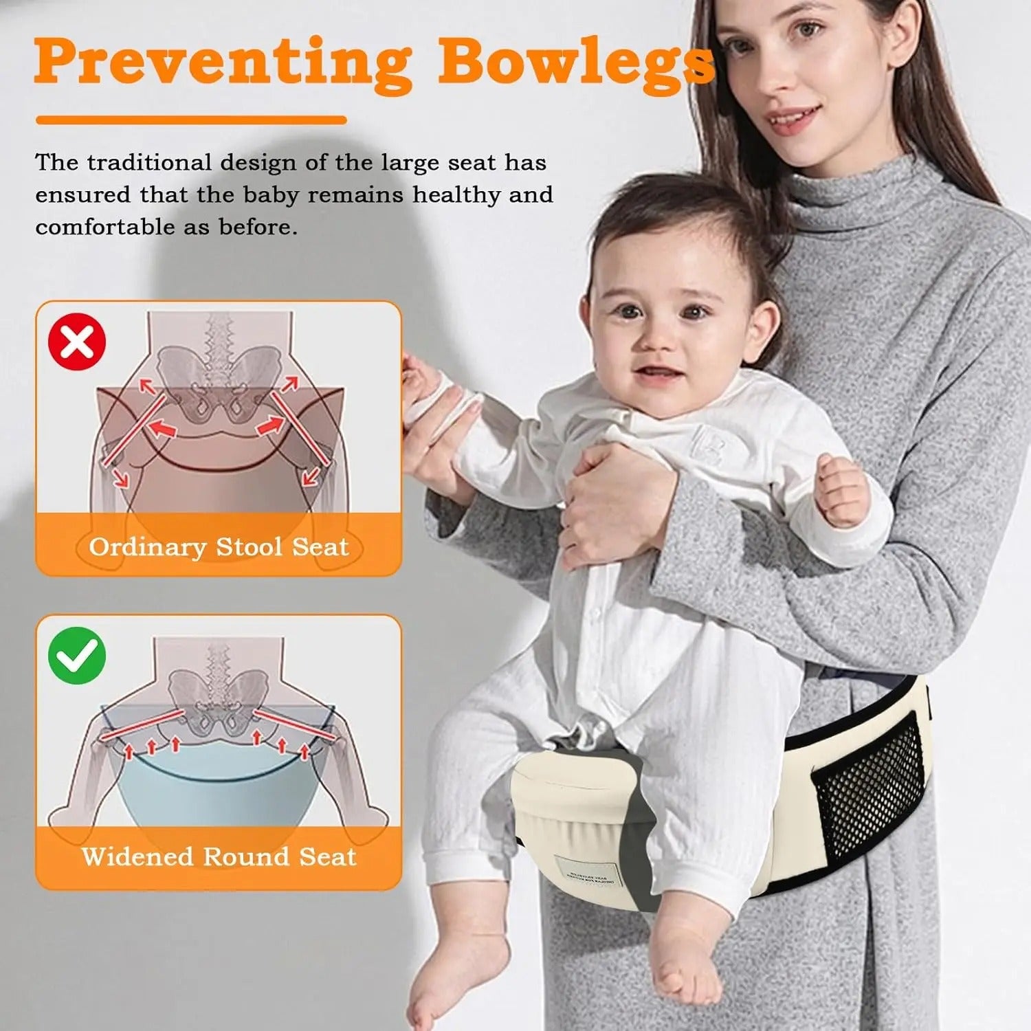 Ergonomic Toddler Hip Seat Carrier | Heavy-Duty 25kg Support with Reinforced Waist Stool for Maximum Back Pain Relief