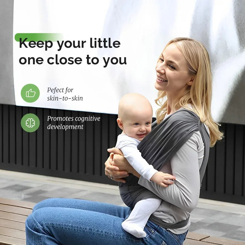 Ultra-Soft Cotton Newborn Baby Sling | 100% Breathable Cotton Ergonomic Carrier with Hands-Free Support and Certified Safety Standards