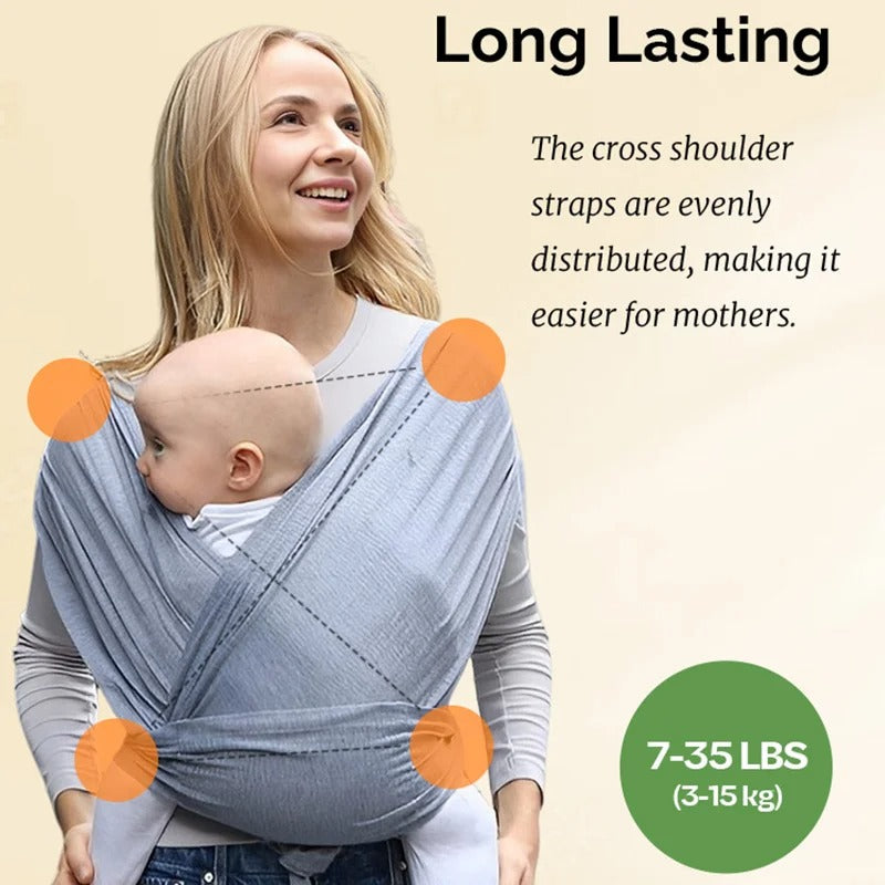Ultra-Soft Cotton Newborn Baby Sling | 100% Breathable Cotton Ergonomic Carrier with Hands-Free Support and Certified Safety Standards